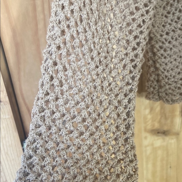 EARTHBOUND Brown Crochet Flare Sleeve Top - Picture 7 of 13